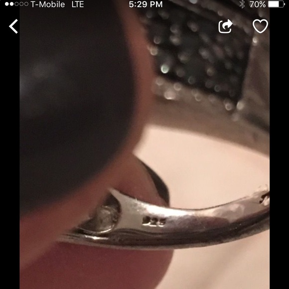 Silver, blue & white diamond ring sz 7. From J C P - Picture 3 of 3